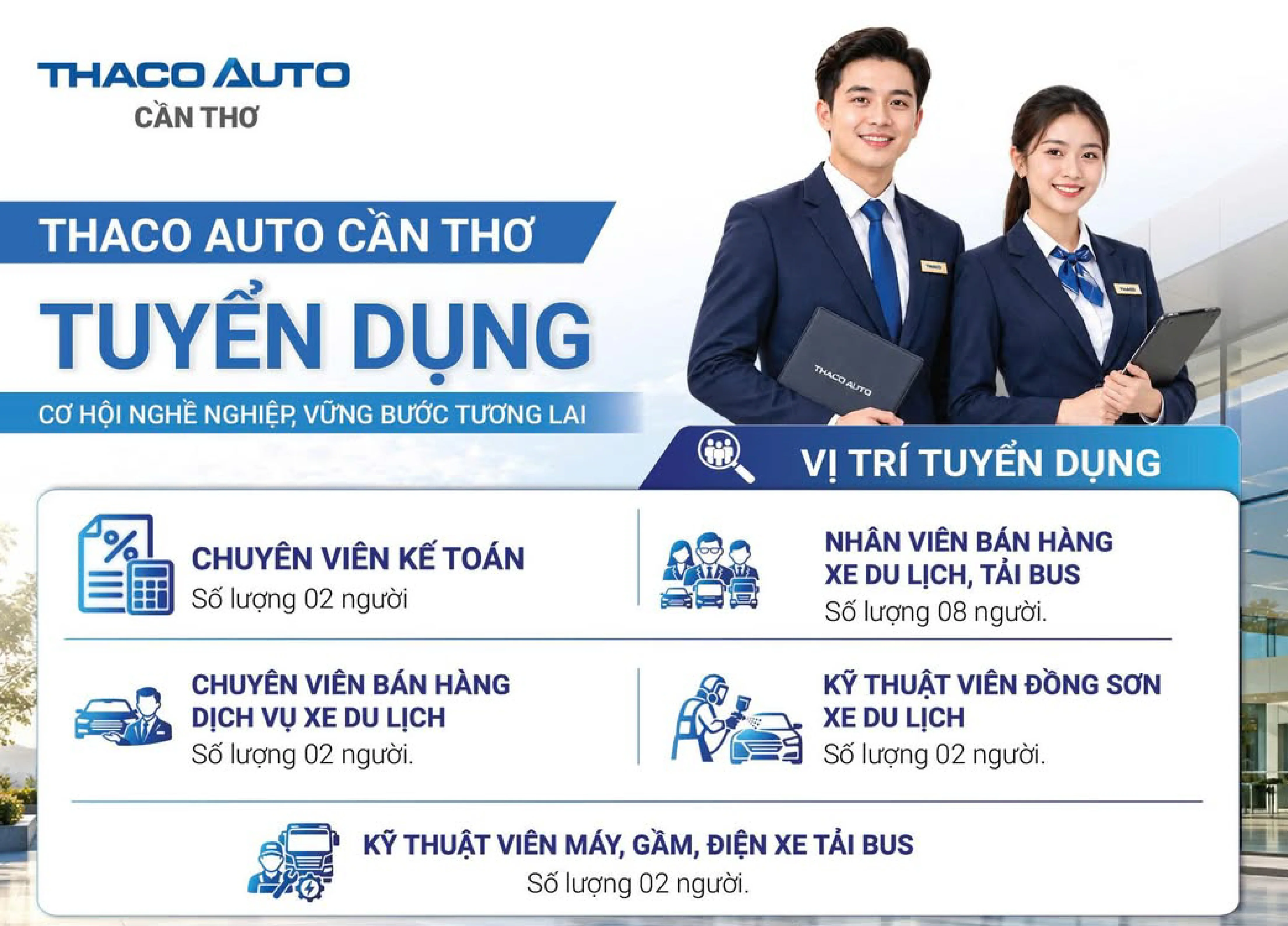 THACO AUTO CẦN THƠ TUYỂN DỤNG – CƠ HỘI NGHỀ NGHIỆP, VỮNG BƯỚC TƯƠNG LAI